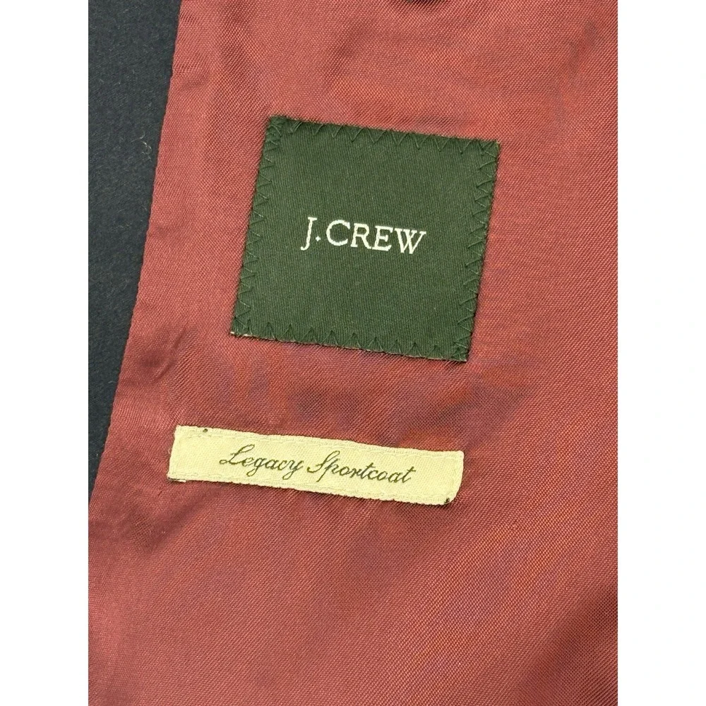J. Crew Legacy Sportcoat 3 Button Navy Blue Wool Mens US Size 38R